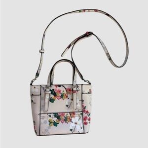 Guess Delaney print mini crossbody bag cherry blossom floral print